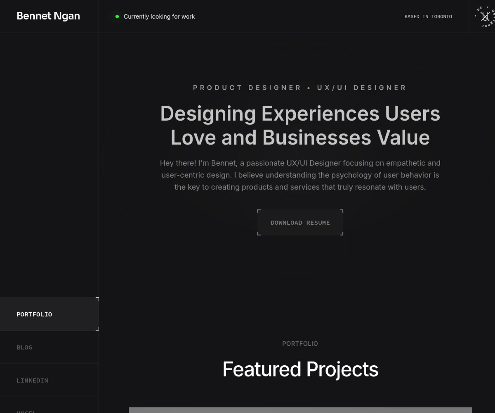 Bennet Ngan Portfolio screenshot