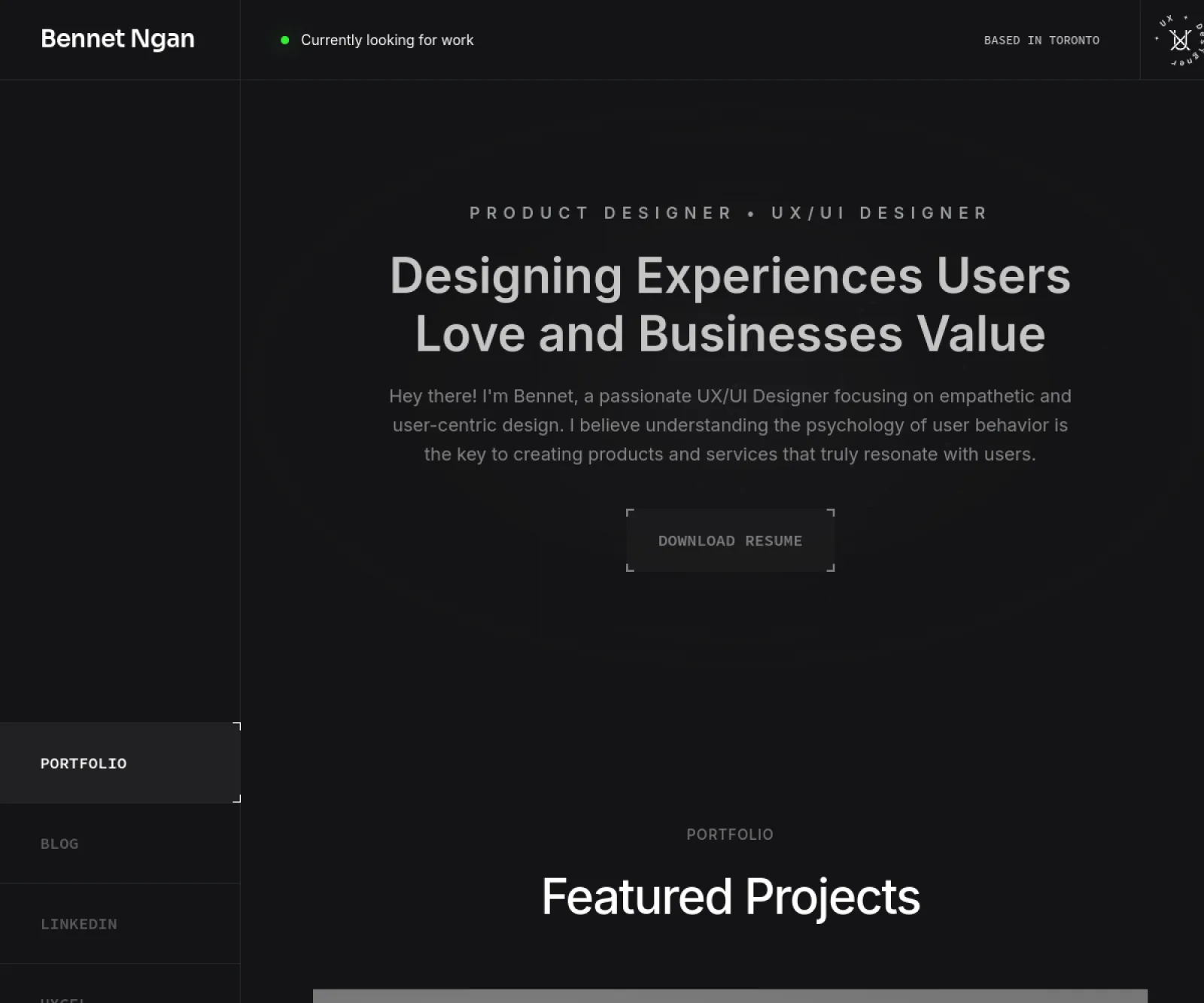 Bennet Ngan Portfolio screenshot