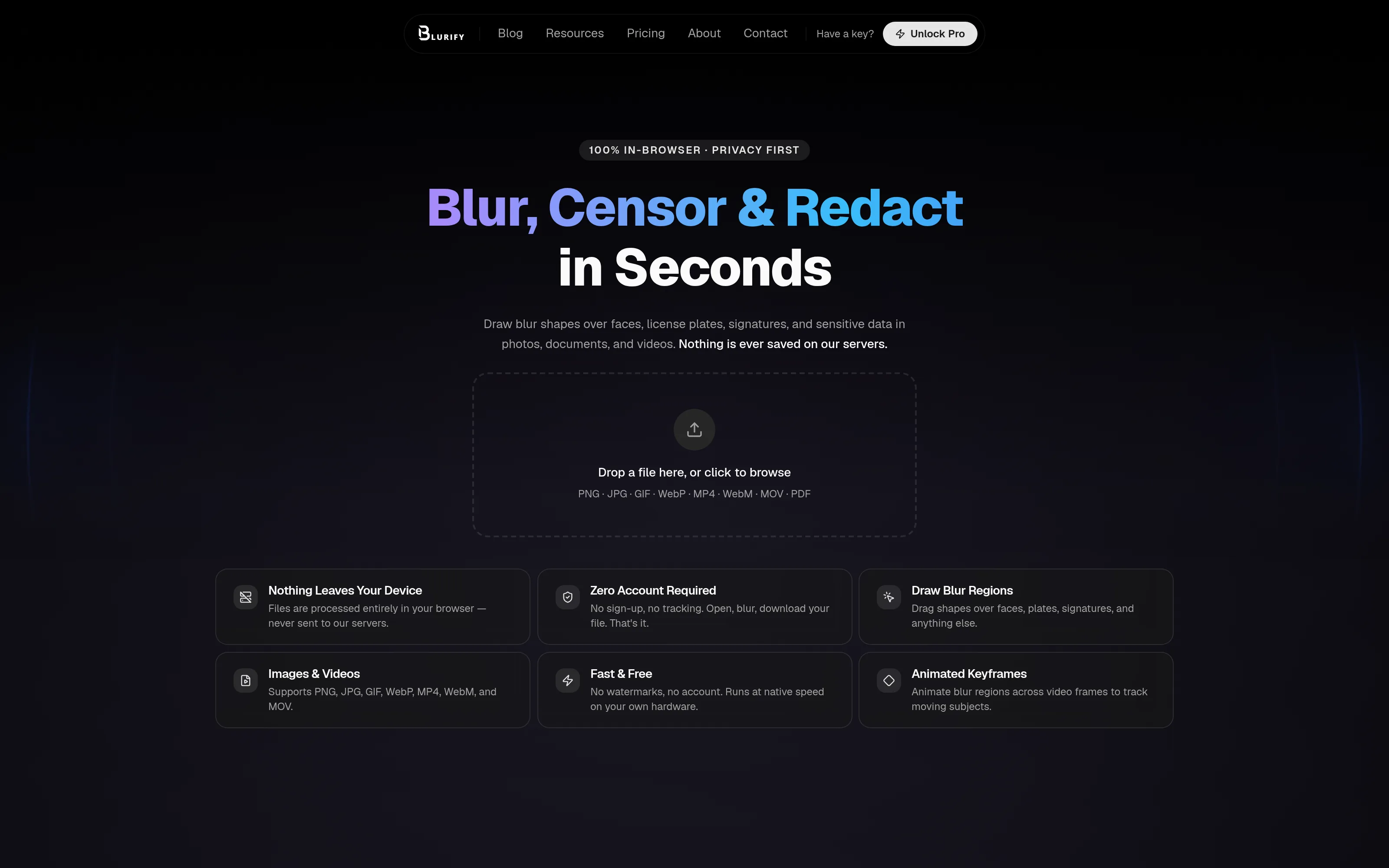 Blurify screenshot